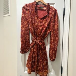 VICI Long Sleeve Red Floral Dress